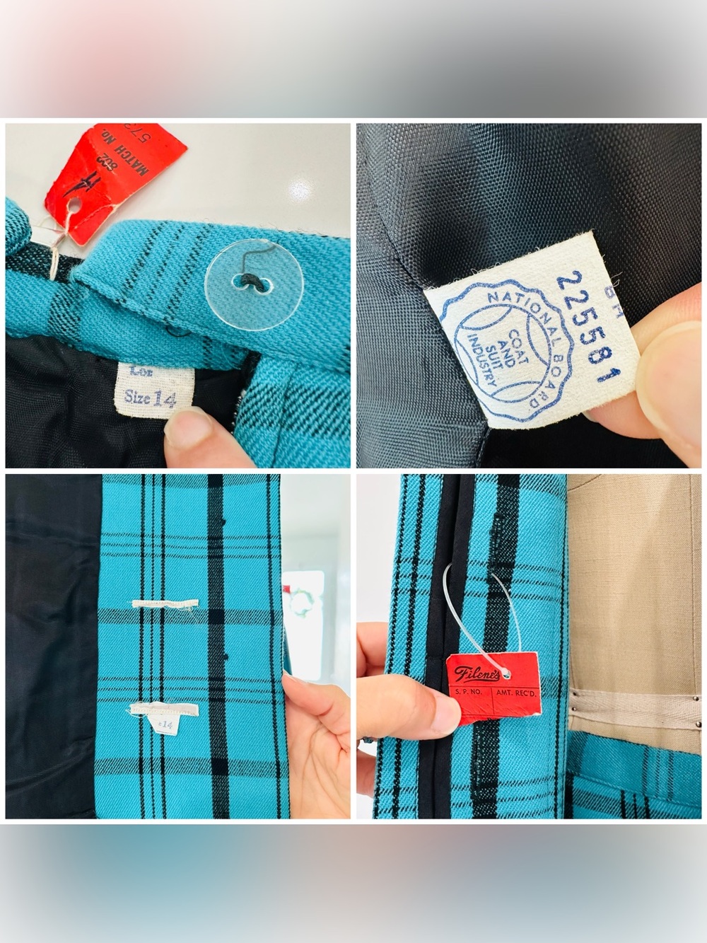 Vintage 60’s/70’s “Mad Men” Plaid Skirt & Jacket Suit - Picture 16 of 16